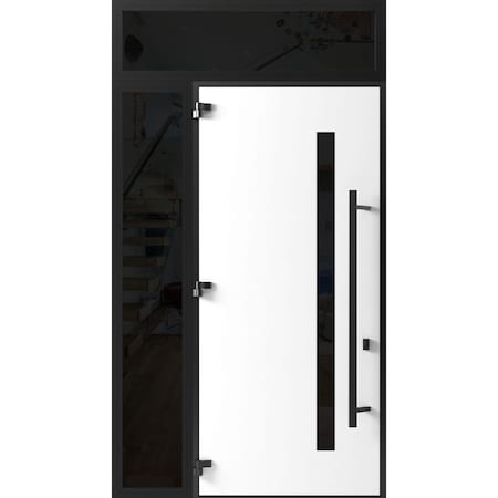 Vdomdoors Front Exterior Prehung Steel Door Ronex0162 Red Oak 96 Sidelight and Transom Window Sidelite Entry RONEX0162EXD-RED-W36+14xH96+16-RH-I