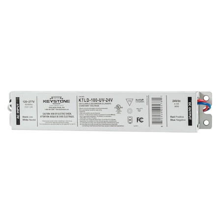 Keystone Constant Voltage LED Driver; 120-277V input, 24V output, 96W KTLD-100-UV-24V-CP