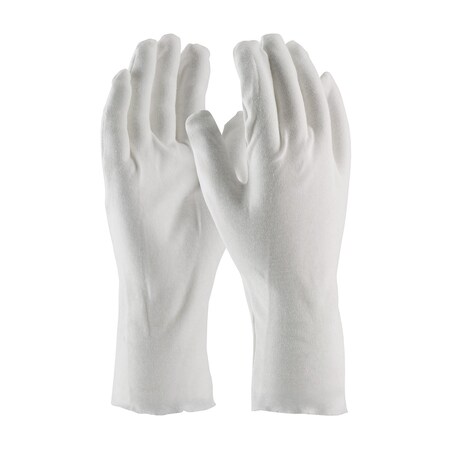 Cleanteam Heavy Weight Cotton Lisle Inspection Glove with Unhemmed Cuff, 12", 12PK 97-540/12