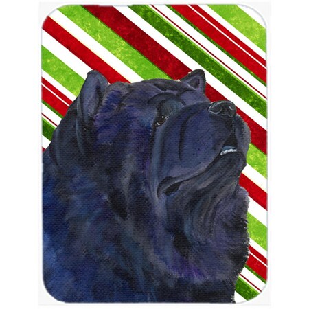 Carolines Treasures Chow Chow Candy Cane Holiday Christmas Glass Cutting Board - Large SS4570LCB