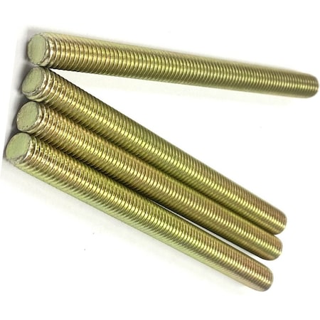 Zmg Fasteners Plus 1/4 - 20 X 24" FULLY THREADED STRAIGHT ROD SAE GR 8 J429 ZINC TRIVALENT YELLOW 2045943