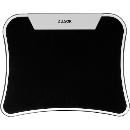 Allsop LED Mousepad - Black - (30865) - 9" Height x 11" Width - Black - Rubber, Metal 30865