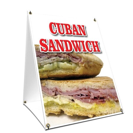 Signmission Cuban Sandwich, 24 Inch x 18 Inch A-frame Yard Sign, Plastic Sign SBC-1824-Cuban Sandwich