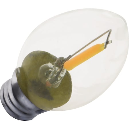 Satco 7W Equivalent C7 Candelabra Base 2700K Clear LED Bulb, 2PK S11308