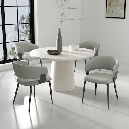 Manhattan Comfort Luce Dining Chair in Stone Grey, 4PK 4-DC097-GY