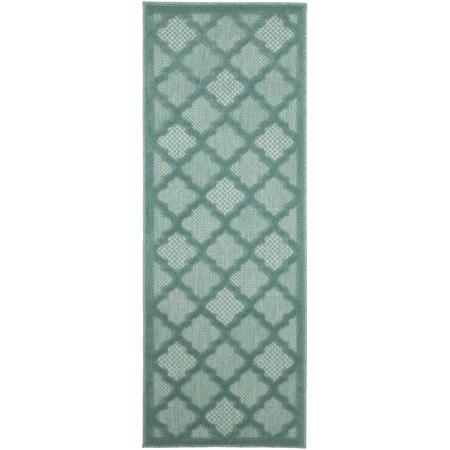Homeroots 6' Aqua And Teal Blue Geometric Indoor Outdoor Area Rug 556288
