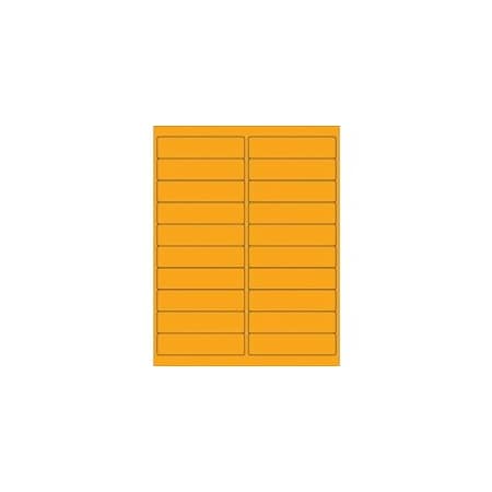 Bubblefast 4 x 1'' Fluorescent Orange Rectangle Laser Labels-20 Labels per Sheet BFLL177OR