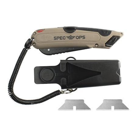 Spec Ops Safety Knife Box Cutter, Includes Holster & Lanyard SPEC-K4-SAFE