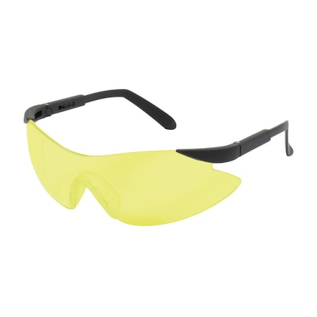 Bouton Optical Rimless Safety Glasses with Black Temple, Amber Lens and Anti-Scratch Coating 250-92-0009
