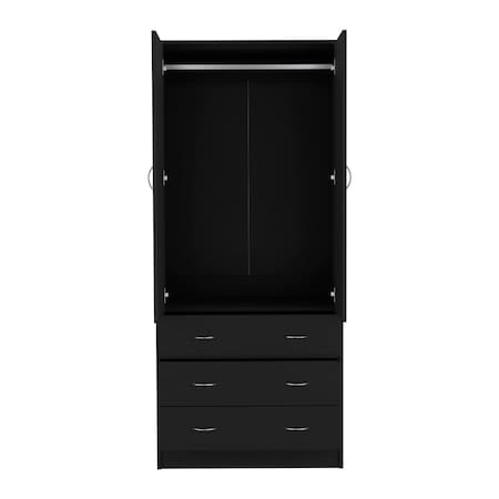 Homeroots 71" Black Two Door Three Drawer Combo Dresser 552275