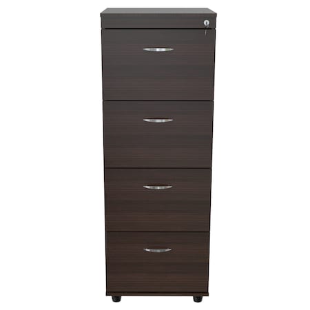 Homeroots 52" Espresso Wood Filing Cabinet With Drawers 249818