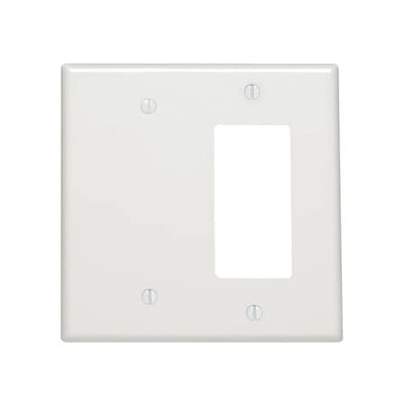 Leviton Combination Wallplate, Midway Size, Gang 2, White 80608-W