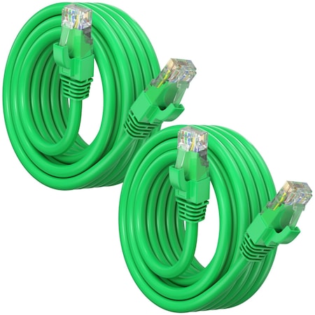 Maximm Cat6 Ethernet Cable 10ft 10Gbps 550MHz UTP, 2PK, Green, 2PK CAT6CCA-10GN-2PK