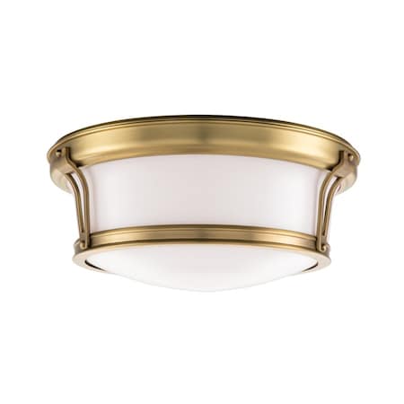 Hudson Valley Lighting Newport 2 Light Flush Mount 13 In. Aged Brass 6513-AGB