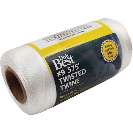 Do It Best No, 9 x 575 Ft. White Nylon Twisted Twine 338806