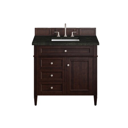 James Martin Vanities Brittany 36" Single Vanity, Burnished Mahogany, w/ 3 CM Phantome Eclos Top 650-V36-BNM-3PHT