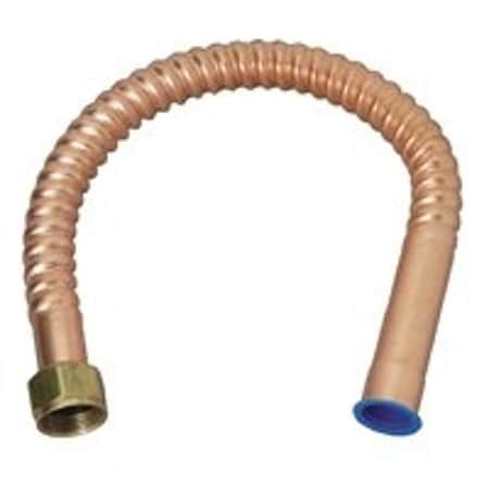 Brasscraft Copper-Flex Series Water Heater Connector, 3/4 in, FIP x Sweat, Copper, 24 in L WB034-24N