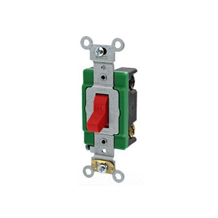 Leviton Toggle Switch, 30 Amp, 120/277 Volt, Red 3032-2R