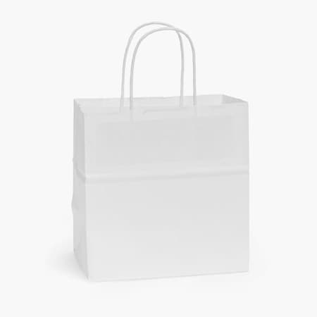 Nashville Wraps White Kraft Paper Shopping Bags, Junior 8x5x8in, 100PK JRWHH