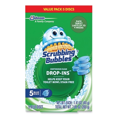 Scrubbing Bubbles Drop-Ins Toilet Cleaning Tablets, 1.41 oz Tablets, 5PK 307946
