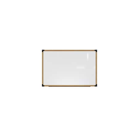 Ghent Prest Wall Whiteboard, Magnetic, 3'H x 4'W, Natural Oak Frame PRW6M34BN