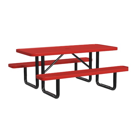 Leisure Craft Rectangle Portable Picnic Table, Red, 6 ft L T6XPP-RED
