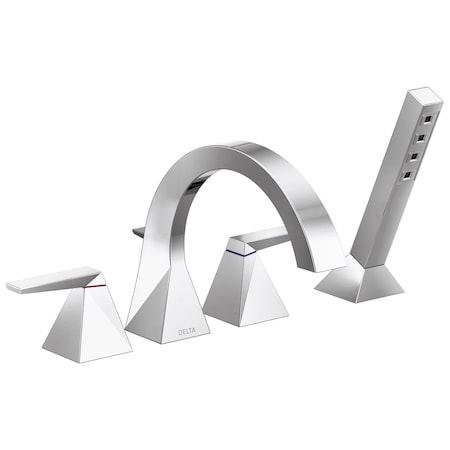 Delta Trillian Two-Handle Roman Tub Trim with Hand Shower T4746-PR