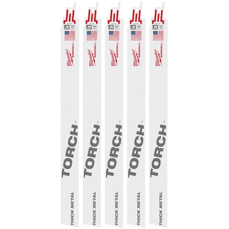 Milwaukee Tool 12" 10 TPI The Torch SAWZALL Blades (5 Pk) 48-00-5714