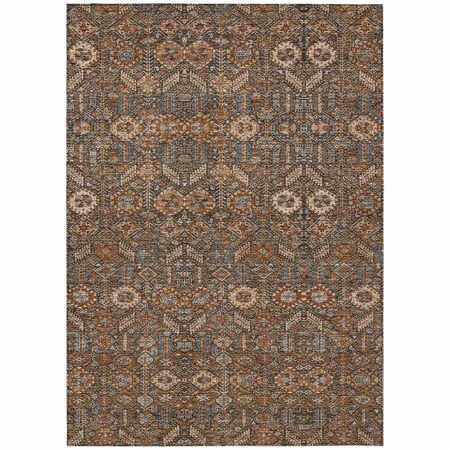 Homeroots 3' X 5' Chocolate Tribal Washable Indoor Outdoor Area Rug 564314