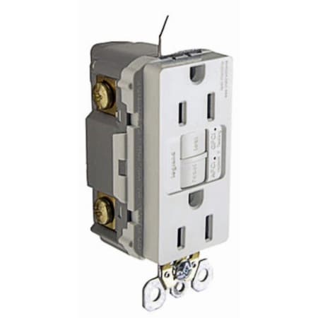 Legrand Radiant Series Self-Testing Outlet, 125 V, 15 A, NEMA: NEMA 5-15R, White AFGF153TRWCC4