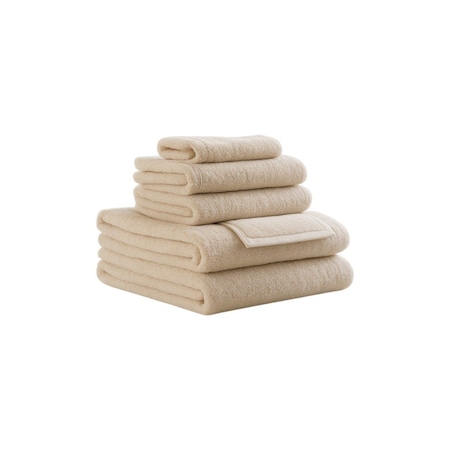 Homeroots Set of Six Beige Cotton Quick Dry Terry Cloth Towels, 6PK 700337