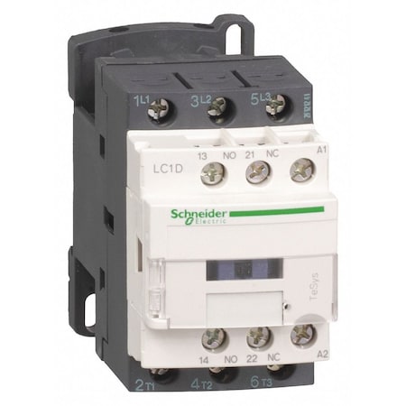 Square D IEC CONTACTOR, TESYS DECA, NONREVERSING, 9A, 5HP AT 480VAC, UP TO 100KA SCCR, 3 PHASE, 3 NO, 230VAC LC1D09P7
