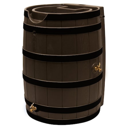 Good Ideas Rain Wizard 65 Gallon Rain Barrel With Darkened Ribs - Oak RW65-DR-OAK