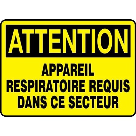 Accuform OSHA CAUTION SAFETY SIGN RESPIRATORS FRMPPE438XV