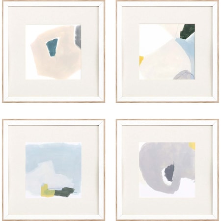 Homeroots Set Of Four Tilt White Framed Print Wall Art, 4PK 416456
