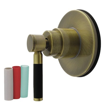 Kingston Brass Single-Handle Six-Way Diverter Valve with Round Trim Kit, Antique Brass KS4033DKL