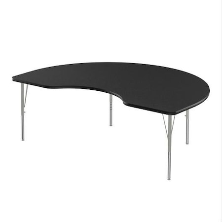 Correll Kidney HPL Activity Table, 72 in W, 36 in L, 19 in to 29 in H, Particleboard, Black Granite A3672-KID-07-14-09