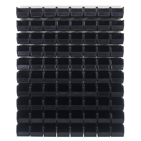 Quantum Storage Systems 48X61 HC LOUVERED PANEL W/80 BINS BLACK QLP-4861HC-230-80BK