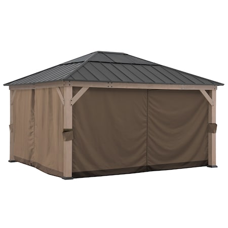 Sunjoy Outdoor Replacement Curtains for 13 ft.  15 ft. Wood-Framed Gazebos - Brown A111305441