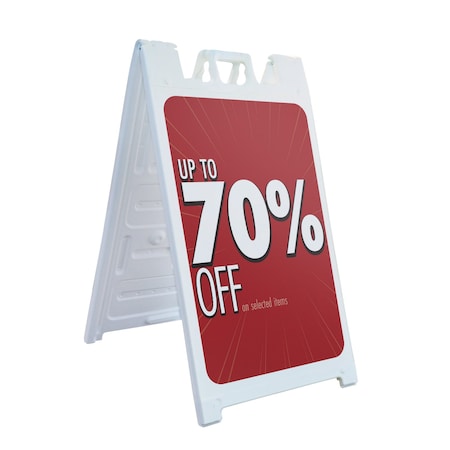 Signmission 70% Off, A-Frame & 2 Decals Installed, Heavy-Duty Plastic Frame SBHD-D-2436-30337
