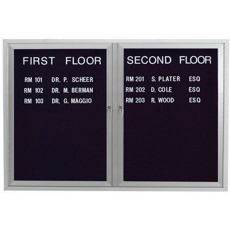 Aarco Outdoor Enclosed Directory w/ Al Frame, Clear Satin Anodized Finish, 36''Hx48''W OADC3648