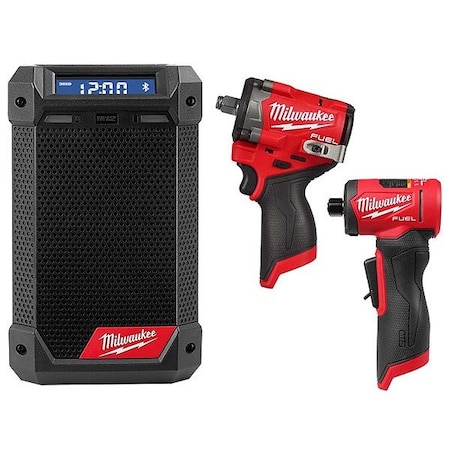 Milwaukee Tool M12 Radio + Impact Wrench + Die Grinder 2951-20, 2563-20, 3485-20