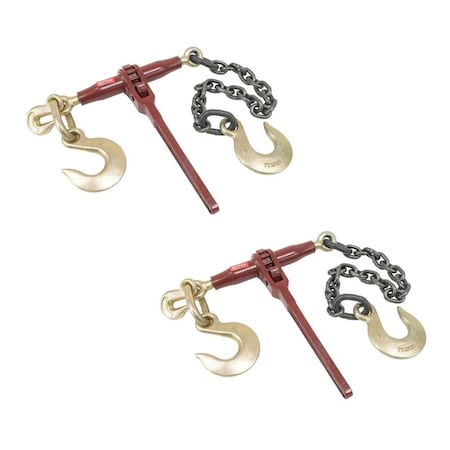 Mytee Products Ratchet Pro Binder w/3/8in Grab& 1/2in Sling Hook & 2ft G8 Chain& 1/2in Sling Hook, 2PK CBRS38-PRO-C+SGHx2