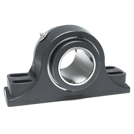 Moline Bearing Pillow Block Bearing, Cast Iron Housing Material, Set Screw, Tapered Roller, 3-3/16 in Dia, Steel Insert Material 19341303
