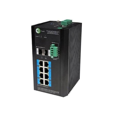 Tycon Systems TyconManaged L2 8 Port Gigabit PoE Switch, 12-57VDC Input, 2x SFP, 4x 802.3bt TP-SW8GBT/AT/PSV-U