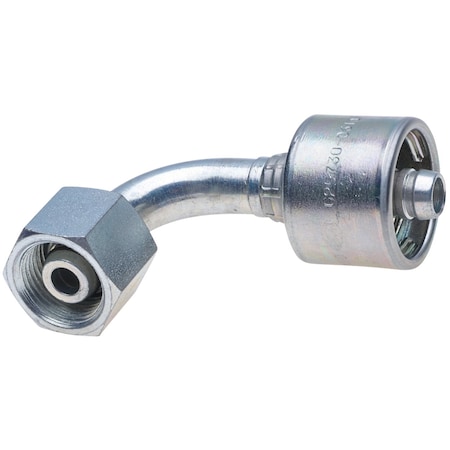 Gates Female DIN 24 Cone Swivel - Heavy Series with O-Ring - 90 Bent Tube MegaCrimp G25730-1225