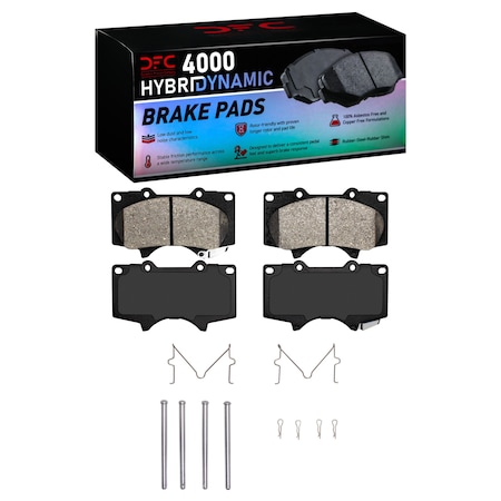 Dynamic Friction Co DFC HybriDynamic Brake Pads Hrdwr Kit 4000-0976-01