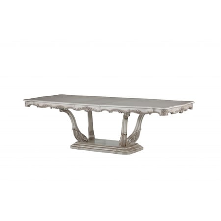 Homeroots 44" Off White Solid Wood Pedestal Base Dining Table 347329