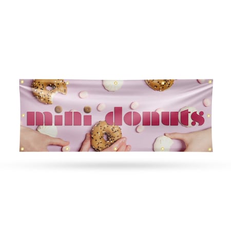 Signmission Mini Donuts, 48 Inch x 120 Inch, Vinyl Banner B-120-30740