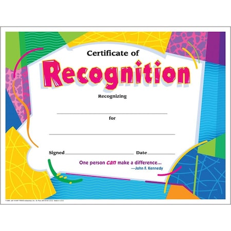 Trend Enterprises Certificate of Recognition Colorful Classics Certificates, 30/Pk, PK6 T2965